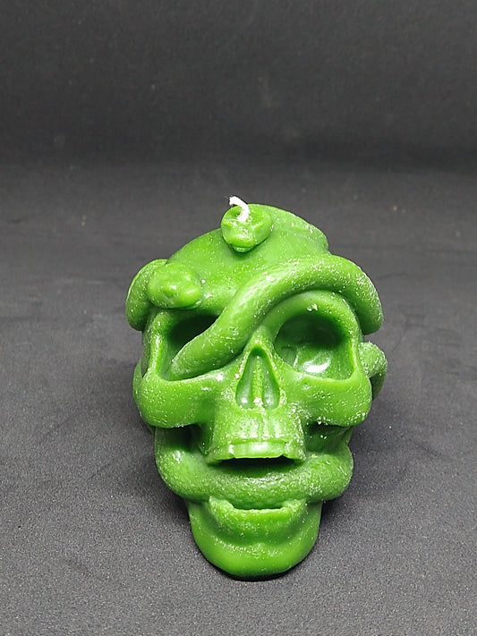 snake skull candle