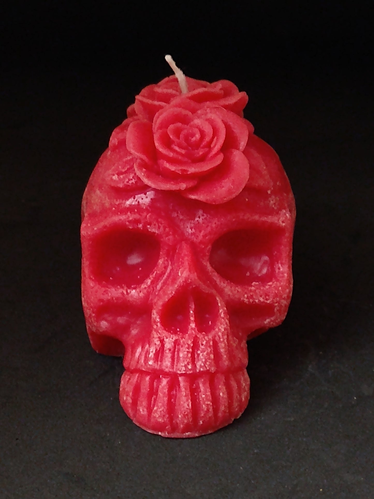 rose skull candle