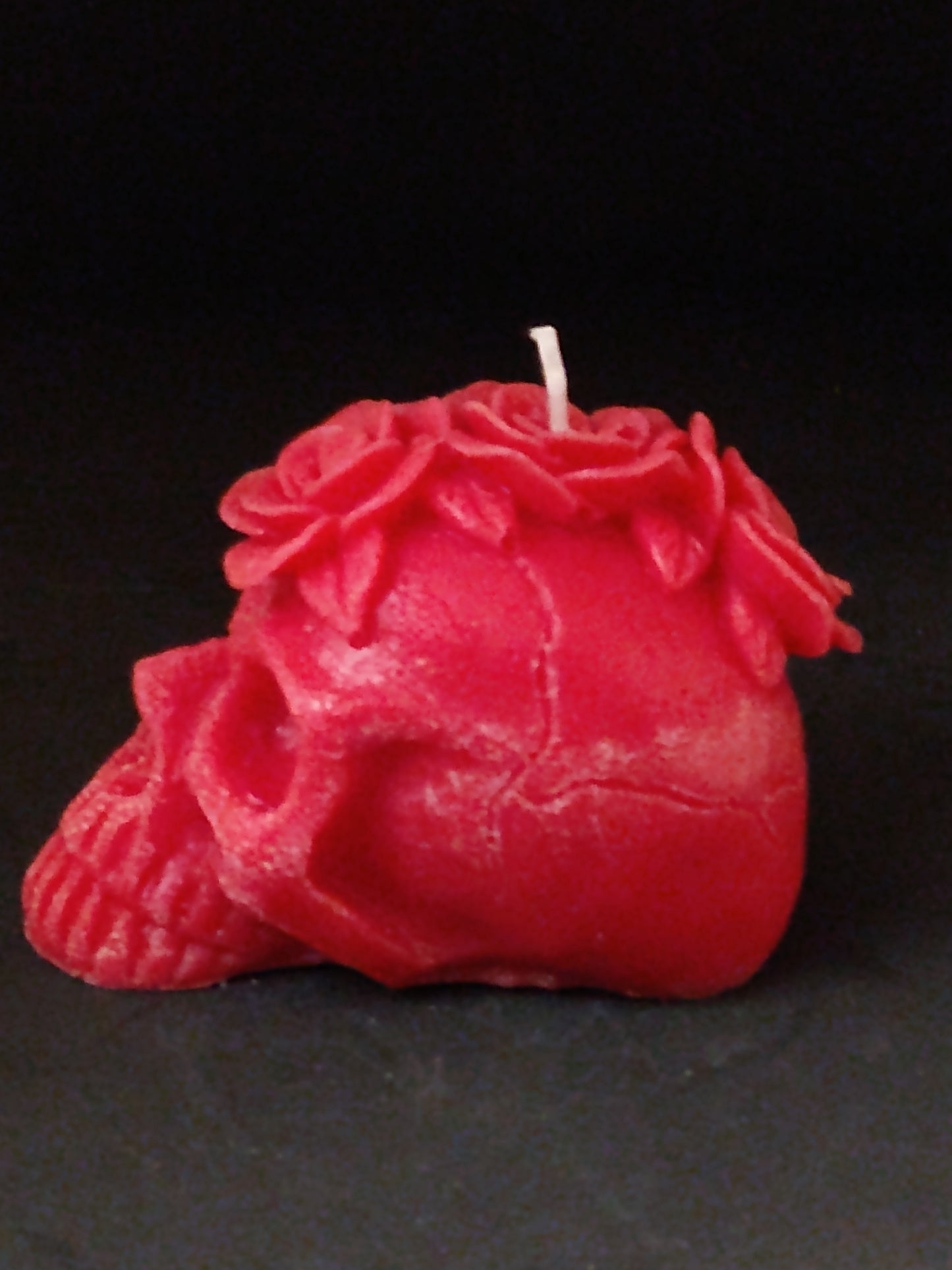 rose skull candle