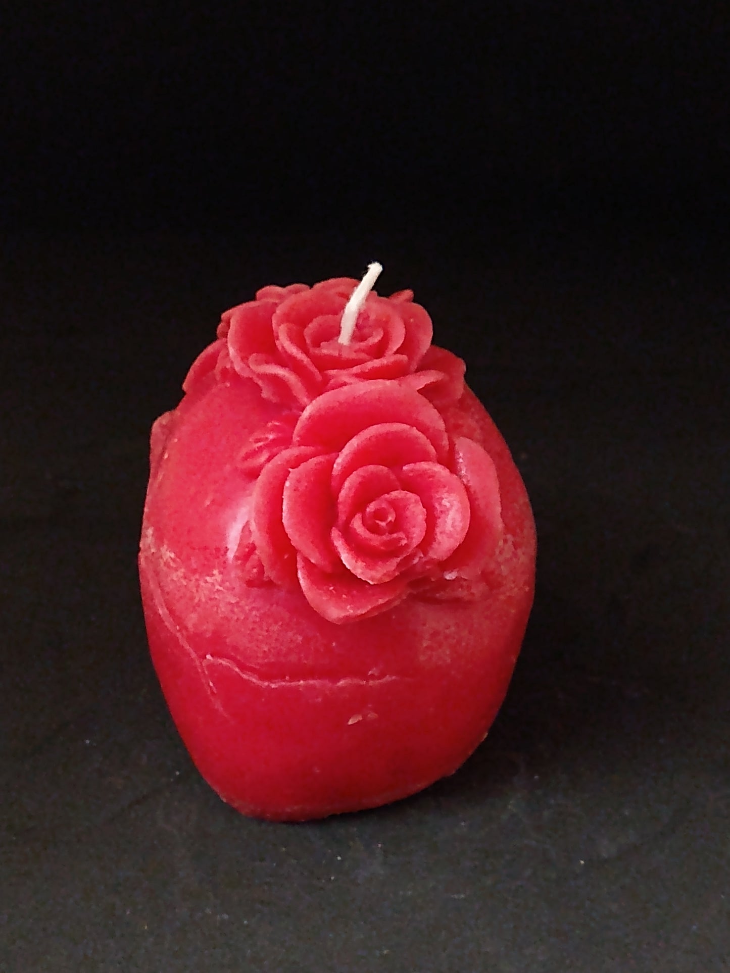 rose skull candle